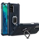 For Huawei Honor V30 Pro Carbon Fiber Protective Case with 360 Degree Rotating Ring Holder(Blue) - 1