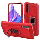 For Huawei Honor 9X / 9X Pro Carbon Fiber Protective Case with 360 Degree Rotating Ring Holder(Red) - 1