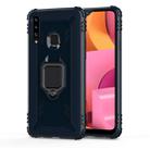 For Galaxy A20s Carbon Fiber Protective Case with 360 Degree Rotating Ring Holder(Blue) - 1
