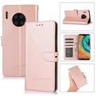 For Huawei Mate 30 Pro Cross Texture Horizontal Flip Leather Phone Case(Pink) - 1