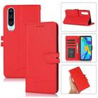 For Huawei P30 Cross Texture Horizontal Flip Leather Phone Case(Red) - 1