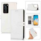 For Huawei P40 Pro Cross Texture Horizontal Flip Leather Phone Case(White) - 1