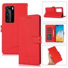 For Huawei P40 Pro Cross Texture Horizontal Flip Leather Phone Case(Red) - 1