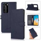 For Huawei P40 Pro Cross Texture Horizontal Flip Leather Phone Case(Dark Blue) - 1