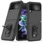 For Samsung Galaxy Z Flip4 PC + TPU Phone Case with Ring Holder(Black) - 1