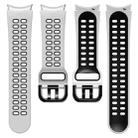 For Samsung Galaxy Watch 5 40mm Double-row Hole Two-color Silicone Watch Band(White Black) - 4