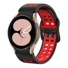 For Samsung Galaxy Watch 5 40mm Double-row Hole Two-color Silicone Watch Band(Black Red) - 1