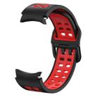 For Samsung Galaxy Watch 5 40mm Double-row Hole Two-color Silicone Watch Band(Black Red) - 3
