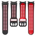 For Samsung Galaxy Watch 5 40mm Double-row Hole Two-color Silicone Watch Band(Black Red) - 4