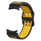 For Samsung Galaxy Watch 5 40mm Double-row Hole Two-color Silicone Watch Band(Black Yellow) - 3