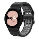 For Samsung Galaxy Watch 5 40mm Double-row Hole Two-color Silicone Watch Band(Black Grey) - 1
