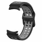 For Samsung Galaxy Watch 5 40mm Double-row Hole Two-color Silicone Watch Band(Black Grey) - 3