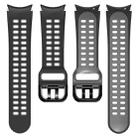 For Samsung Galaxy Watch 5 40mm Double-row Hole Two-color Silicone Watch Band(Black Grey) - 4