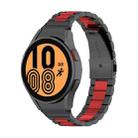 For Samsung Galaxy Watch 5 40mm Three Strains Steel Watch Band(Black Red) - 1