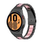 For Samsung Galaxy Watch 5 40mm Three Strains Steel Watch Band(Black Pink) - 1