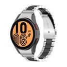 For Samsung Galaxy Watch 5 Pro 45mm Three Strains Steel Watch Band(Silver Black) - 1