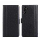 For Samsung Galaxy A13 4G Ostrich Texture Flip Leather Phone Case(Black) - 1