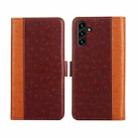 For Samsung Galaxy A13 5G Ostrich Texture Flip Leather Phone Case(Brown) - 1