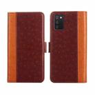 For Samsung Galaxy A03s Ostrich Texture Flip Leather Phone Case(Brown) - 1