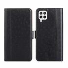For Samsung Galaxy A22 4G Ostrich Texture Flip Leather Phone Case(Black) - 1