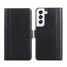 For Samsung Galaxy S21 FE 5G Ostrich Texture Flip Leather Phone Case(Black) - 1