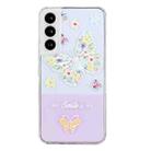 For Samsung Galaxy S22 5G Bronzing Butterfly Flower Phone Case(Butterfly) - 1