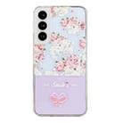 For Samsung Galaxy S22 5G Bronzing Butterfly Flower Phone Case(Peony) - 1