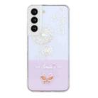 For Samsung Galaxy S22 5G Bronzing Butterfly Flower Phone Case(Dandelions) - 1