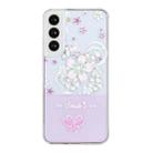 For Samsung Galaxy S22 5G Bronzing Butterfly Flower Phone Case(Cherry Blossoms) - 1