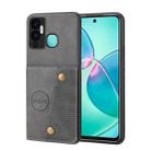 For Infinix Hot 12 Play Double Buckle Card Slots Magnetic Phone Case(Grey) - 1