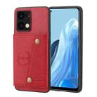 For OPPO Reno7 4G Double Buckle Card Slots Magnetic Phone Case(Red) - 1