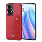 For OPPO Reno7 Pro Double Buckle Card Slots Magnetic Phone Case(Red) - 1