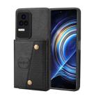 For Xiaomi Redmi K50 Pro Double Buckle Card Slots Magnetic Phone Case(Black) - 1