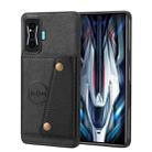 For Xiaomi Redmi K50 Gaming Double Buckle Card Slots Magnetic Phone Case(Black) - 1