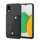 For Samsung Galaxy A03 Core Double Buckle Card Slots Magnetic Phone Case(Black) - 1
