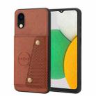 For Samsung Galaxy A03 Core Double Buckle Card Slots Magnetic Phone Case(Brown) - 1