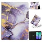 For iPad mini 6 Marble Pattern Smart Leather Tablet Case(Purple) - 1