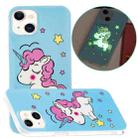 For iPhone 14 Plus Luminous TPU Soft Phone Case (Star Unicorn) - 1