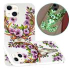 For iPhone 14 Plus Luminous TPU Soft Phone Case (Flower Deer) - 1