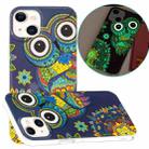 For iPhone 14 Plus Luminous TPU Soft Phone Case (Blue Owl) - 1