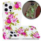 For iPhone 14 Pro Luminous TPU Soft Phone Case(Rose Flower) - 1