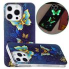 For iPhone 14 Pro Luminous TPU Soft Phone Case(Dual Butterflies) - 1