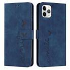 For iPhone 14 Pro Max Skin Feel Heart Pattern Leather Phone Case (Blue) - 1