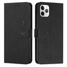 For iPhone 14 Pro Max Skin Feel Heart Pattern Leather Phone Case (Black) - 1