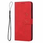 For iPhone 14 Plus Skin Feel Heart Pattern Leather Phone Case (Red) - 2