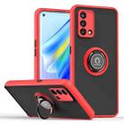 For OPPO A74 4G Q Shadow 1 Series TPU + PC Phone Case with Ring Holder(Red) - 1