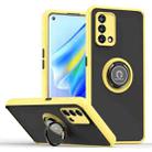 For OPPO A74 4G Q Shadow 1 Series TPU + PC Phone Case with Ring Holder(Yellow) - 1