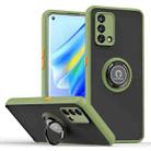 For OPPO A74 4G Q Shadow 1 Series TPU + PC Phone Case with Ring Holder(Green) - 1