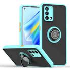 For OPPO A74 4G Q Shadow 1 Series TPU + PC Phone Case with Ring Holder(Sky Blue) - 1