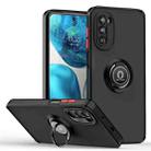 For Motorola Moto G52 Q Shadow 1 Series TPU + PC Phone Case with Ring Holder(Black+Red) - 1